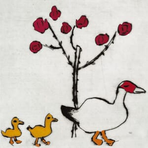 Kunstkort 150x150mm, Richard Spare, Ducklings' First Walk