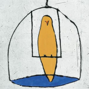 Kunstkort 150x150mm, Richard Spare, Canary