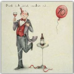 Doble kort 15x15cm,"Men Who Love Life", 70 år