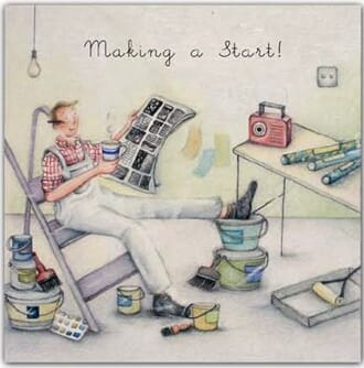 Doble kort 15x15cm,"Men Who Love Life", Making a Start!