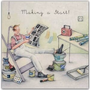 Doble kort 15x15cm,"Men Who Love Life", Making a Start!