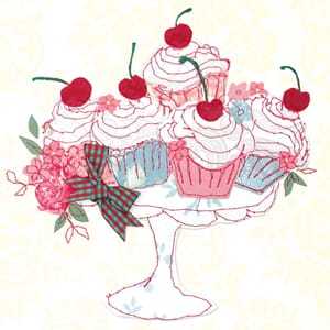 Doble kort 159x159, Claire, Cherry Cakes