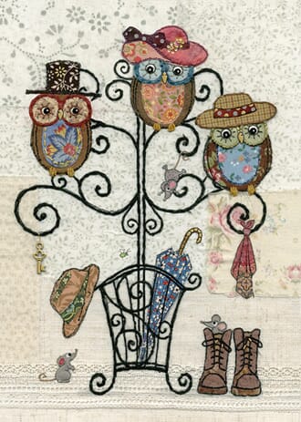Doble kort 167x118, Amy`s Cards, Owl Hatstand