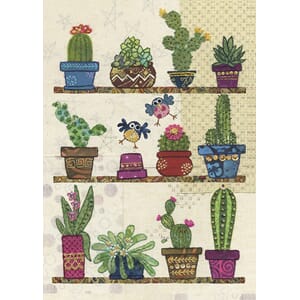Doble kort 167x118, Amy`s Cards, Cacti Pots