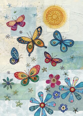 Doble kort 167x118, Amy`s Cards, Summer Butterflies
