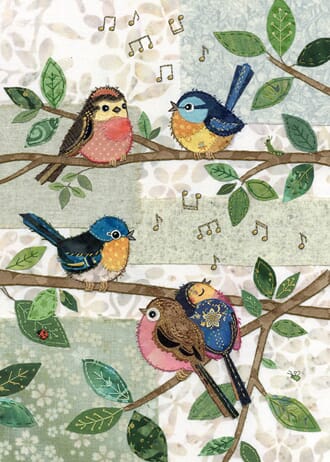 Doble kort 167x118, Amy`s Cards, Bird Chorous