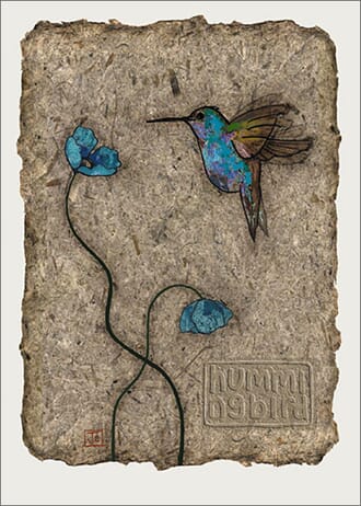 Kort 167x118, Paper & Foil, "Hummingbird"