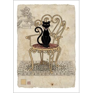 Kort 167x118, Paper & Foil, "Chair Cat"
