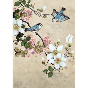 Kort 167x118, Paper & Foil, Magnolia Birds