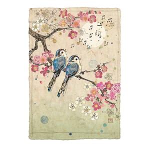 Kort 167x118, Paper & Foil, Blue Song Birds