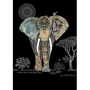 Kort BUG ART,Jewels, Decorative Elephant