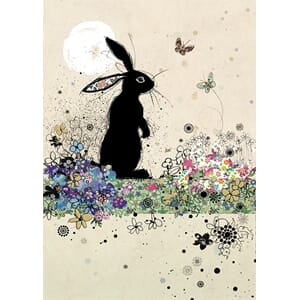Doble kort 167x118, Black Ink, Garden Rabbit