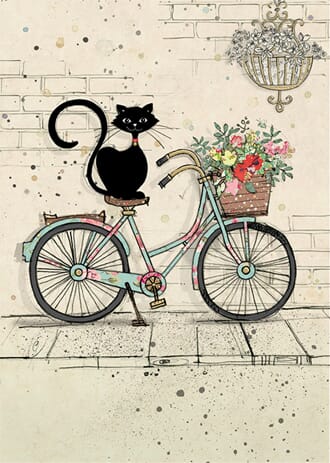 Doble kort 167x118, Black Kitties, Bike Cat