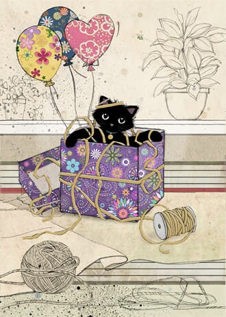 Doble kort 167x118, Black Kitties, Gift Kitty