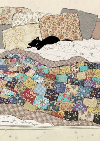 Doble kort 167x118, Black Kitties, Bed Kitty
