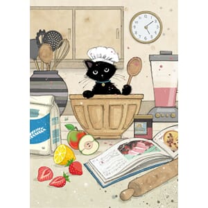 Doble kort 167x118, Black Ink, Chef Kitty