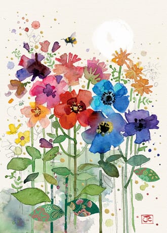 Dobbelt kort 167x118, Collage, Rainbow Flowers