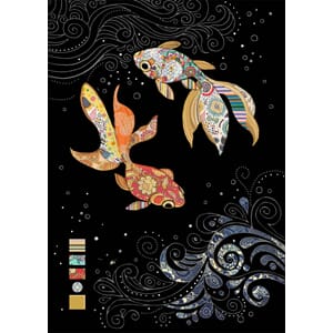 Kort BUG ART,Jewels, Two Fantail Fish