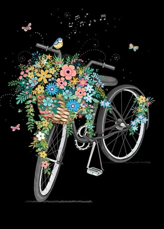 Kort BUG ART, Jewels, Flower Bike