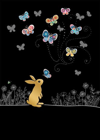 Doble kort 167x118 BUG ART, Jewels, Rabbit Butterflies