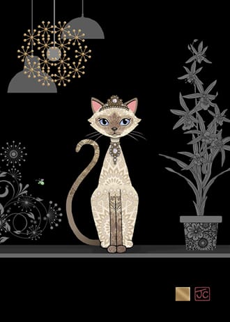 Doble kort 167x118 BUG ART, Jewels, Siamese Cat