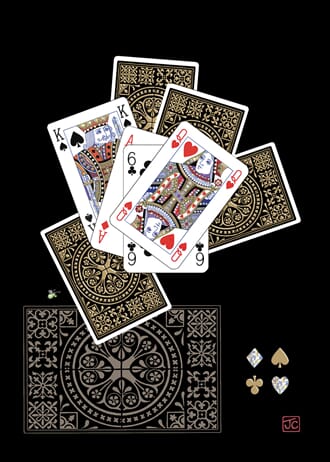 Doble kort 167x118 BUG ART, Jewels, Playing Cards