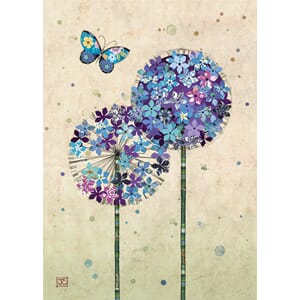 Kort 167x118, Paper & Foil, Butterfly Alliums