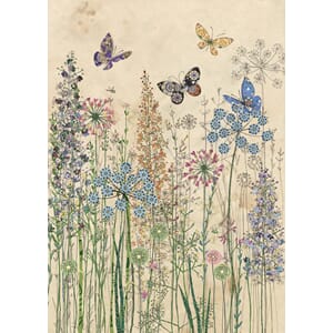 Kort 167x118, Paper & Foil, Butterfly Grasses