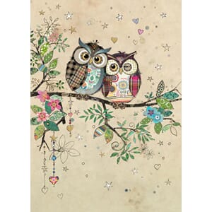 Kort 167x118, Paper & Foil, Owl Couple