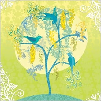 Doble kort, 140x140, Lemongrass, Trailing Blossom