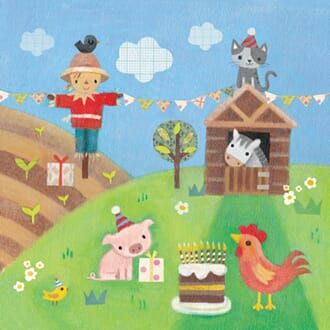 Kort 140x140, Piece of Cake, Farmyard Fun