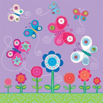 Doble kort, 140x140, Piece of Cake, Butterfly Garden