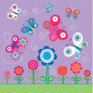 Doble kort, 140x140, Piece of Cake, Butterfly Garden