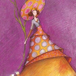 Doble kort 110x310mm, Boissonnard, fiolett, m/hatt