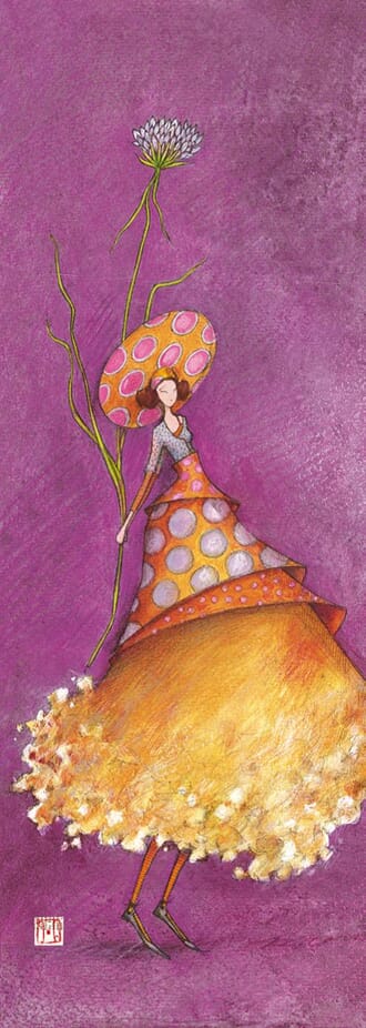 Doble kort 110x310mm, Boissonnard, fiolett, m/hatt