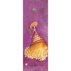 Doble kort 110x310mm, Boissonnard, fiolett, m/hatt