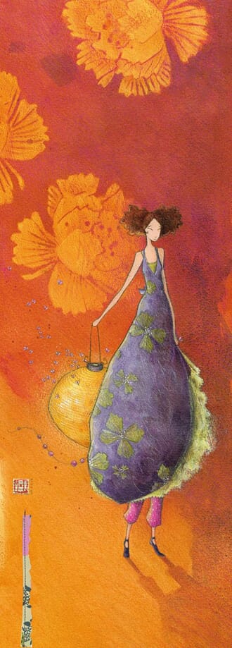 Doble kort 110x310mm, Boissonnard, oransje, m/lykt