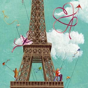 Doble kort 110x310mm, Foucart, Eiffeltårnet
