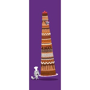 Doble kort 110x310mm, Tornior, kake,katt,mus