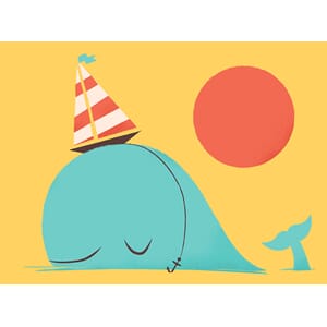 Dobbelt kort 12x17, Jay Fleck, Party Hat