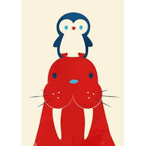 Dobbelt kort 12x17, Jay Fleck, Penguin and Walrus