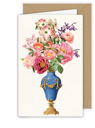 Dobbelt kort 85x134, Tausendschøn Vintage, blomster i vase