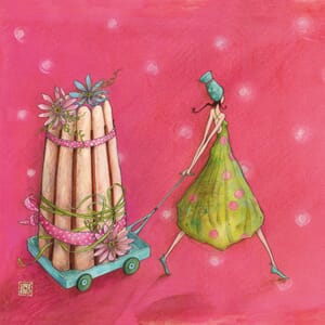 Kvadr.kunstkort, Boissonnard, enk.m/konv