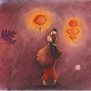 Kvadr.kunstkort, Boissonnard, enk.m/konv