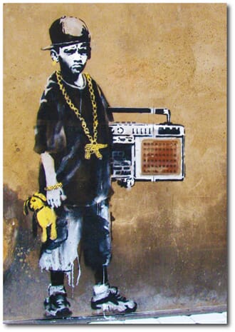 Doble kort 120x170mm, BANKSY, B Boy With Teddy