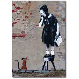 Doble kort 120x170mm, BANKSY, Girl on Stool