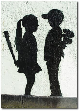 Doble kort 120x170mm, BANKSY, Girl With Stick