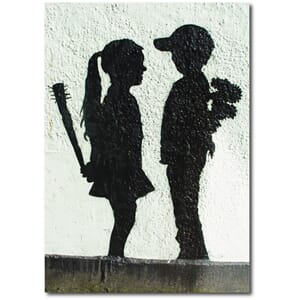 Doble kort 120x170mm, BANKSY, Girl With Stick
