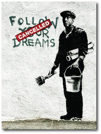 Doble kort 120x170mm, BANKSY, Follow Your Dreams