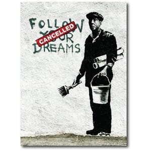 Doble kort 120x170mm, BANKSY, Follow Your Dreams